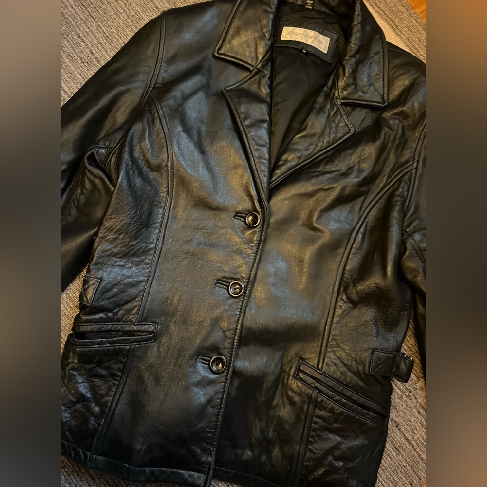 Retro Jones New York Black Leather Jacket